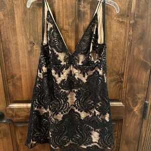 Free People Black Lace Slip Dress